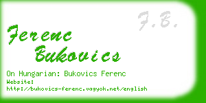 ferenc bukovics business card